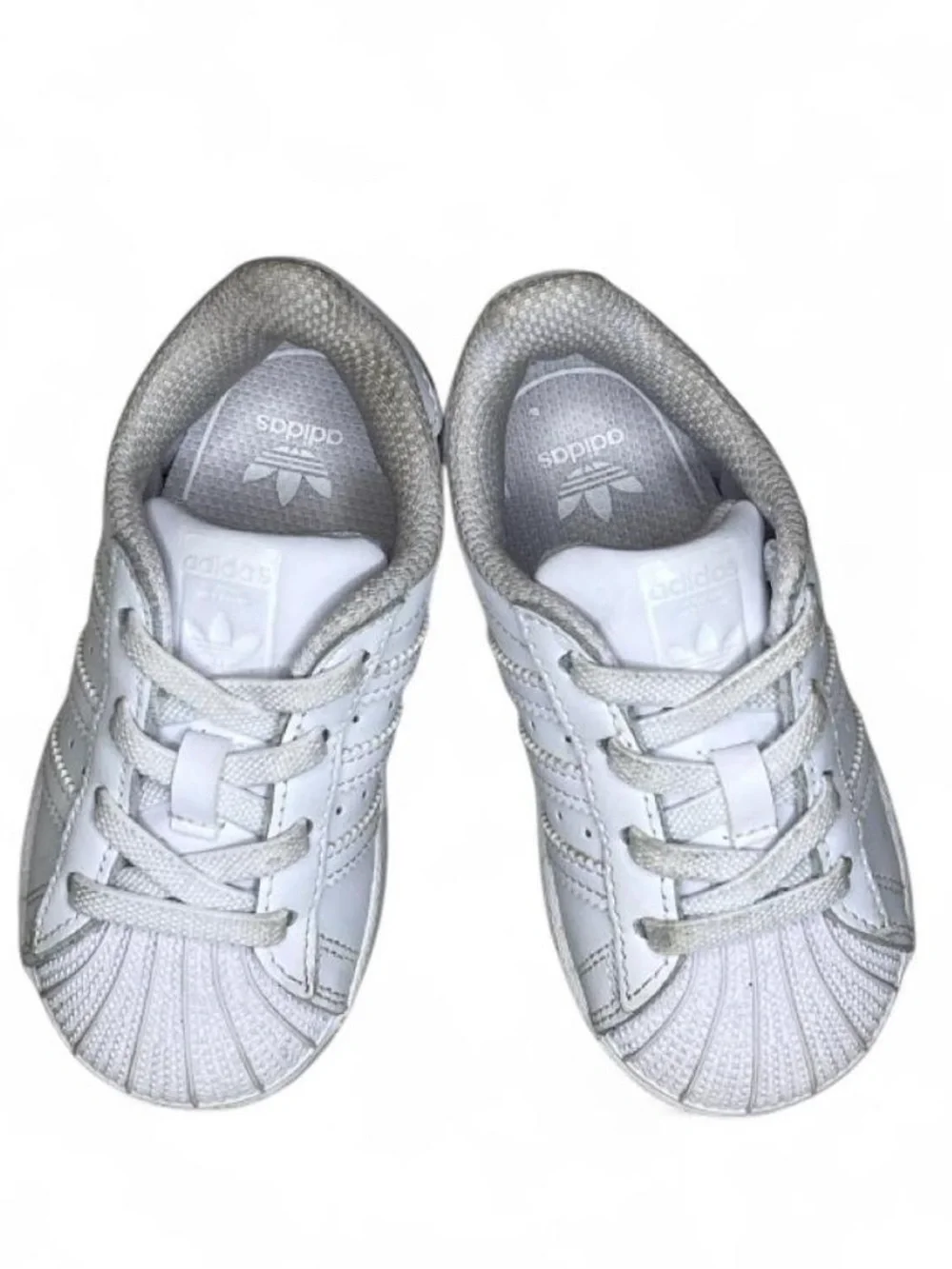ADIDAS Superstar White Toddlers Sneakers Size 6 Infant Baby Walking Shoes